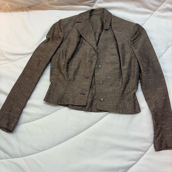 Vintage Sacony Brown Skirt and blazer Suit set Size 11- 1920s - Picture 2 of 13